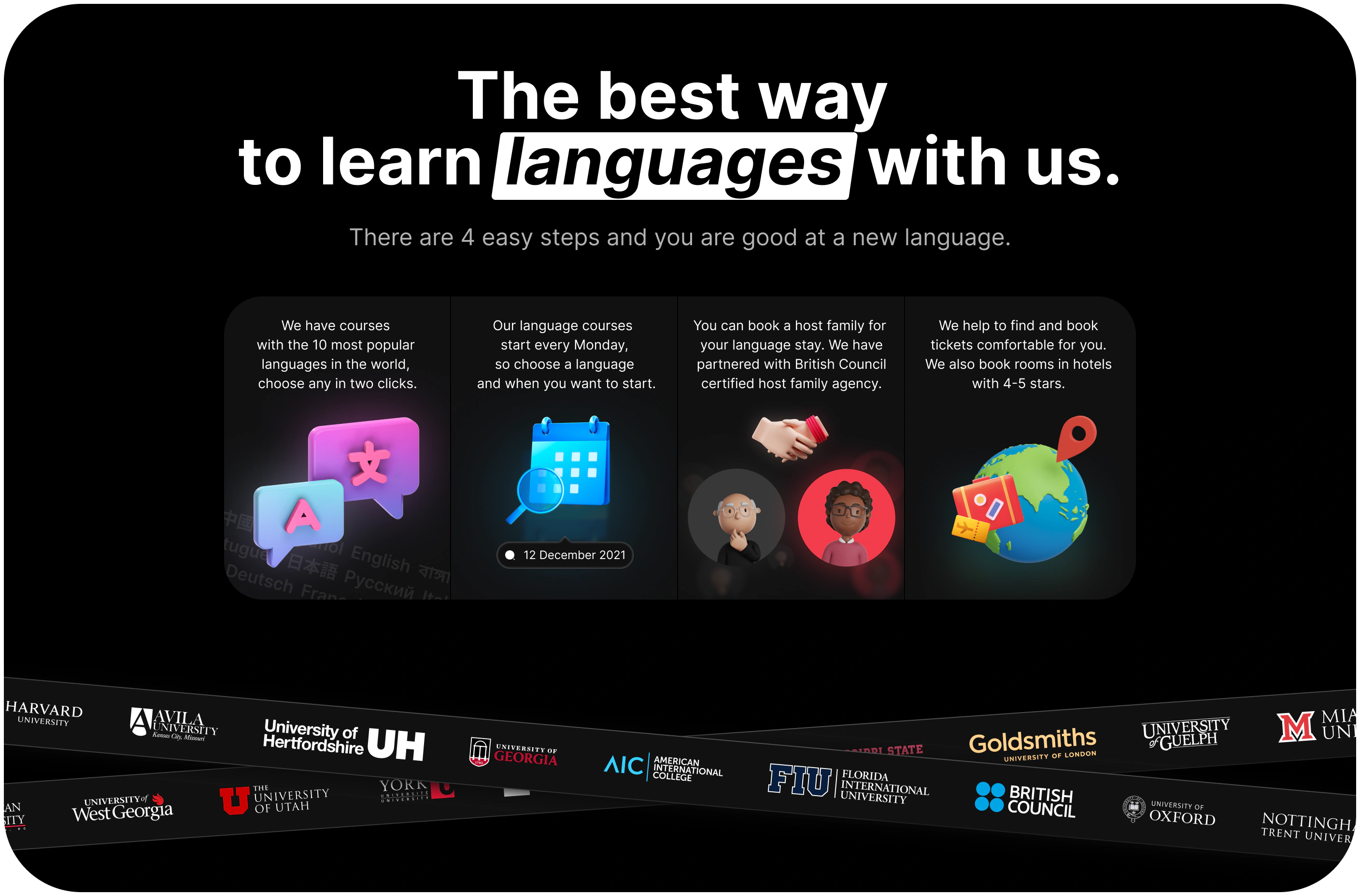 Skylang landing page slide 2