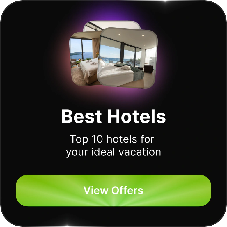 Hotel booking screen with room options and a booking button